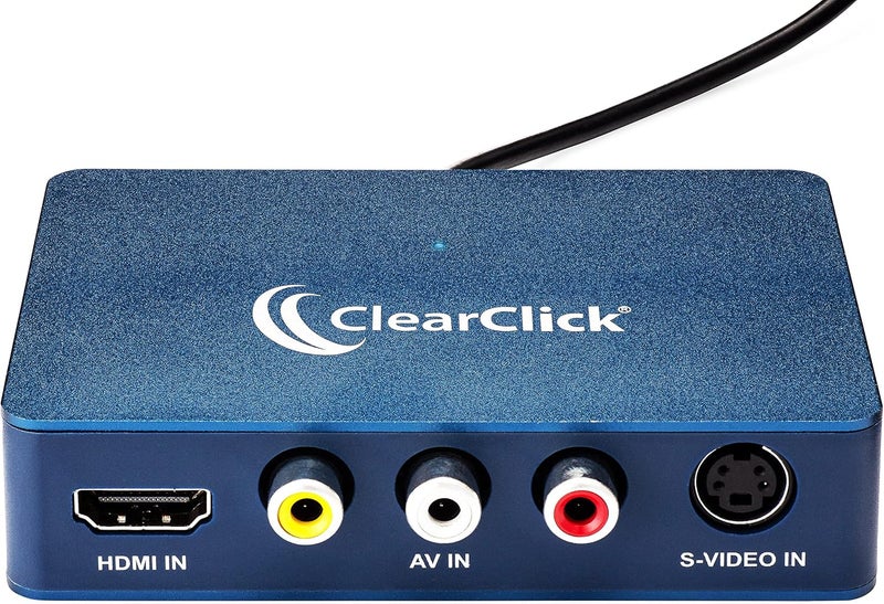 ClearClick جهاز تسجيل وبث مباشر للصوت والفيديو بدقة 1080P إلى USB - مدخل HDMI، AV، RCA، S-Video، VCR، VHS، كاميرا الفيديو، Video8، Hi8، DVD، أنظمة الألعاب - توصيل وتشغيل USB-C - Image 1